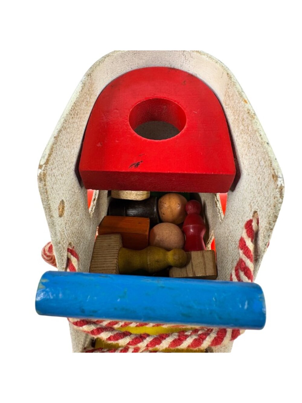 Playskool Wooden Pull Along Toy Shoe Lace Up People Figures 1970s Vtg Toddler - Picture 9 of 13
